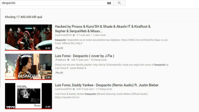Video 5 tỷ views Despacito đột ngột biến mất trên YouTube, thay bằng dòng chữ đã bị hack